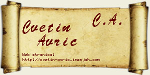 Cvetin Avrić vizit kartica